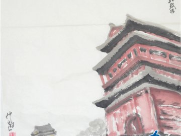 仲泊游水墨寻影《北京旧迹》之钟鼓楼